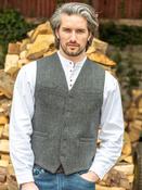 Wool Blend Lined Waistcoat Grey Herringbone - Chest 48 inches image