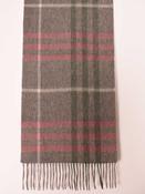 100% Lambswool Light Grey and Pink Scarf image