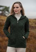 Honeycomb Hooded Cardigan Army Green - XS