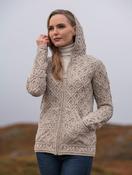 Honeycomb Hooded Cardigan Oatmeal - L