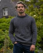 Unisex Roll Neck Merino Wool Sweater Slate - M image
