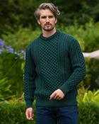 Unisex Heavyweight Aran Sweater Evergreen - XS