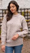 Merino Wool Aran Sweater Oatmeal - Unisex - L