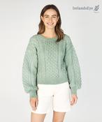 Honeysuckle Cropped Aran Sweater Sage - XXL image