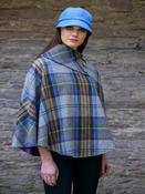 Irish Tweed Poncho Grey Blue and Yellow 203