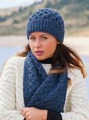 Aran Cable knit Hat - Denim Marl image