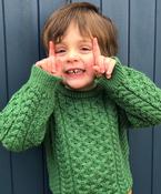 Kids Aran Sweater Green - Green / 1-2 yrs