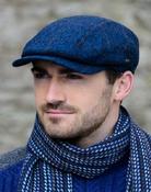 Kerry Peak Cap Blue Herringbone Col: 34 - XL