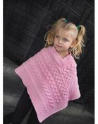 Kids Aran Poncho Baby Pink - Pink / 3-4 yrs image