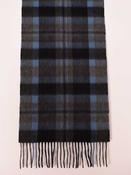 100% lambswool Navy Check Scarf image