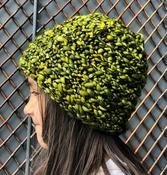 Girls Handmade Ribbed Hat - Green - 1-2 yrs image