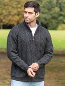 Lined 100% Shetland Wool Jacket Charcoal - L