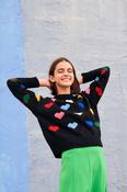 100% Fine Merino Wool Love Sweater Multicolour - L image