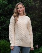 Merino Wool Aran Sweater Natural - Unisex - S image
