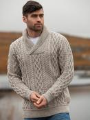 Merino Shawl Neck Oatmeal - XXL / Oatmeal Mix