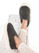 Unisex Merino Wool Slippers Charcoal - 45-46