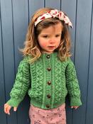 Kids Aran Cardigan Green - 7-8 yrs