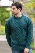 Unisex Aran Sweater Moss Green - XXL