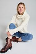 Aran Super Soft Chunky Cowl Sweater - Natural / S