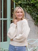 Aran Cropped Sweater Natural - S