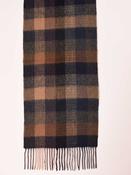 100% Lambswool Navy, Beige and Grey Scarf image