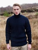 Mens Rib Roll Neck Navy - Navy / M image