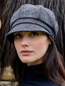 Newsboy Cap Charcoal with red overcheck col.31
