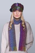 LADIES IRISH NEWSBOY CAP PURPLE CHECK-  col.574