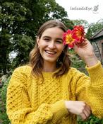 Honeysuckle Cropped Aran Sweater Sunflower - XL
