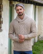 Merino Wool Shawl Neck Sweater Parsnip - XL image