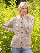 Ladies Cable Knit Cardigan Parsnip - XXL