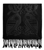 Celtic Design Wool Mix Scarf - Black / One Size image