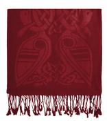 Celtic Design Wool Mix Scarf - Red / One Size
