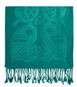 Celtic Design Wool Mix Scarf - Dynasty Green / One Size image