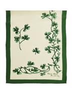 Shamrock Sprig Silk Scarf - Green/White / One Size image