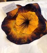 Felt Wool Scarf with Flower - Yellow Mix / One Size