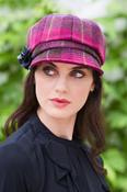 Ladies Newsboy Hat Pink Check 223 image