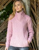 Cable Knit Side Zip Pink - XXL
