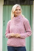 Cable Knit Side Zip Pink - M