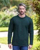 Mens Donegal Wool Roll Neck Sweater Bottle Green - Green / XL