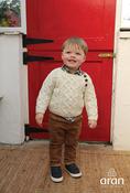 Kids Handknit Merino Sweater with button feature R404 - L image