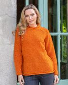 Ladies Roll Neck Raglan Crew Orange - Orange / L