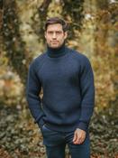 Mens Rib Roll Neck Navy - NATURAL / XX. LARGE image