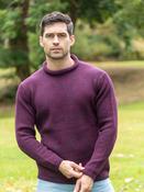 Unisex Roll Neck Sweater Merino Wool Dark Berry - XXL image