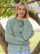 Clover Cropped Cardigan Sage Green - L