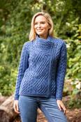 Cable Knit Side Zip Cardigan Royal Blue - Blue / XS