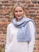 Wool and Cashmere Aran Scarf Sky Blue image