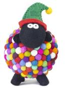 Knitted Sheep with Elf Hat - Medium