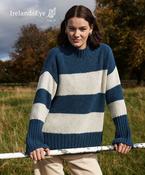 Stripe Funnel Neck Wool and Cashmere Ink Marl - XS image
