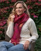 Suantrai of Ireland Open Weave Irish scarf - Pink image